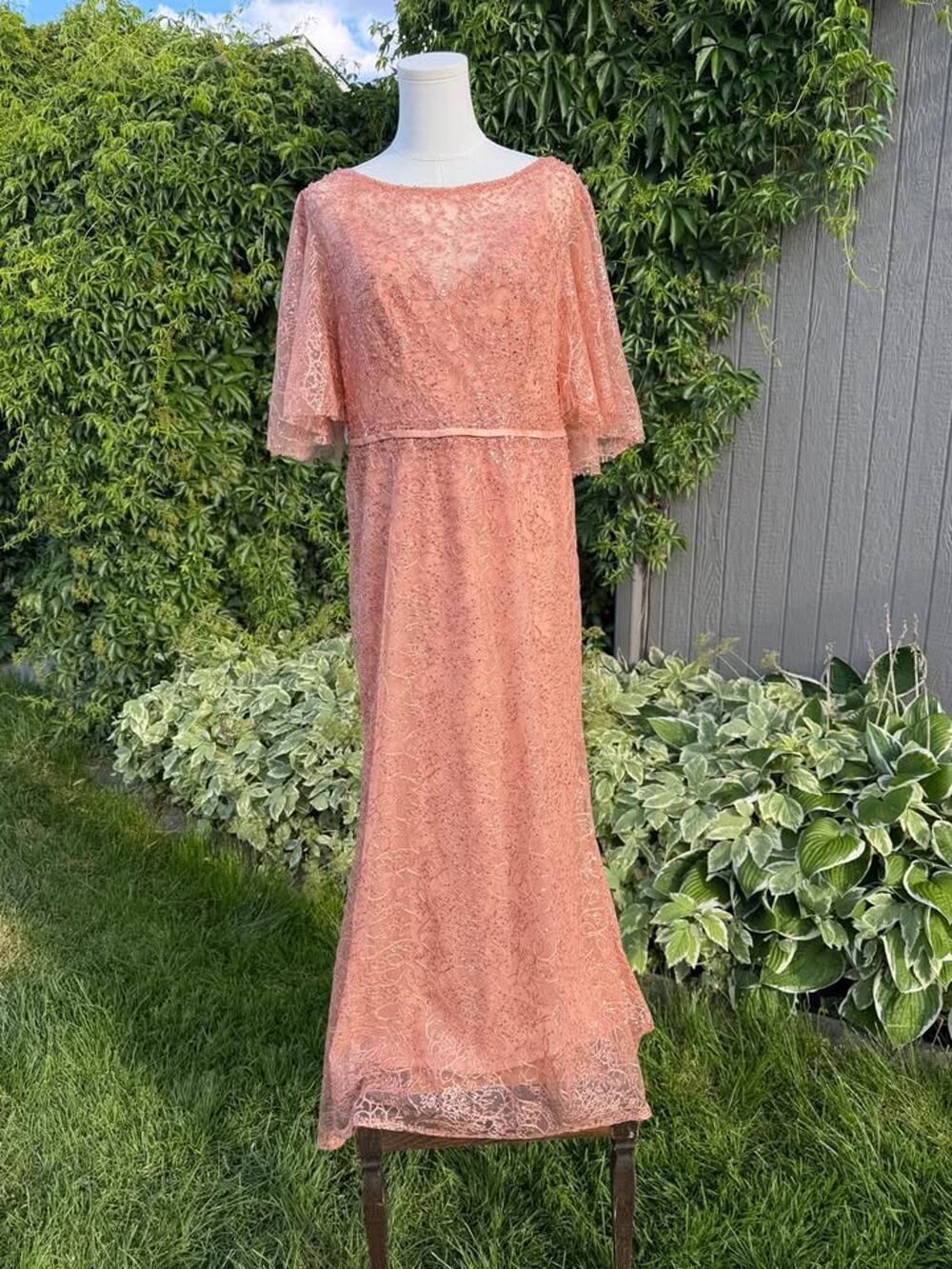 New Mac Duggal Cinnamon Designer Gown Size 18